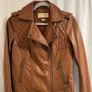 Michael Kors Luggage Moto leather jacket